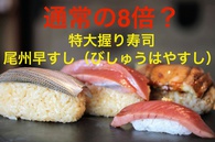 『通常の8倍サイズ？ 特大握り寿司  尾州早すし（びしゅうはやすし）ランチ』