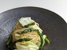 春キャベツとアスパラ　すじ青のりバターのフェデリーニ